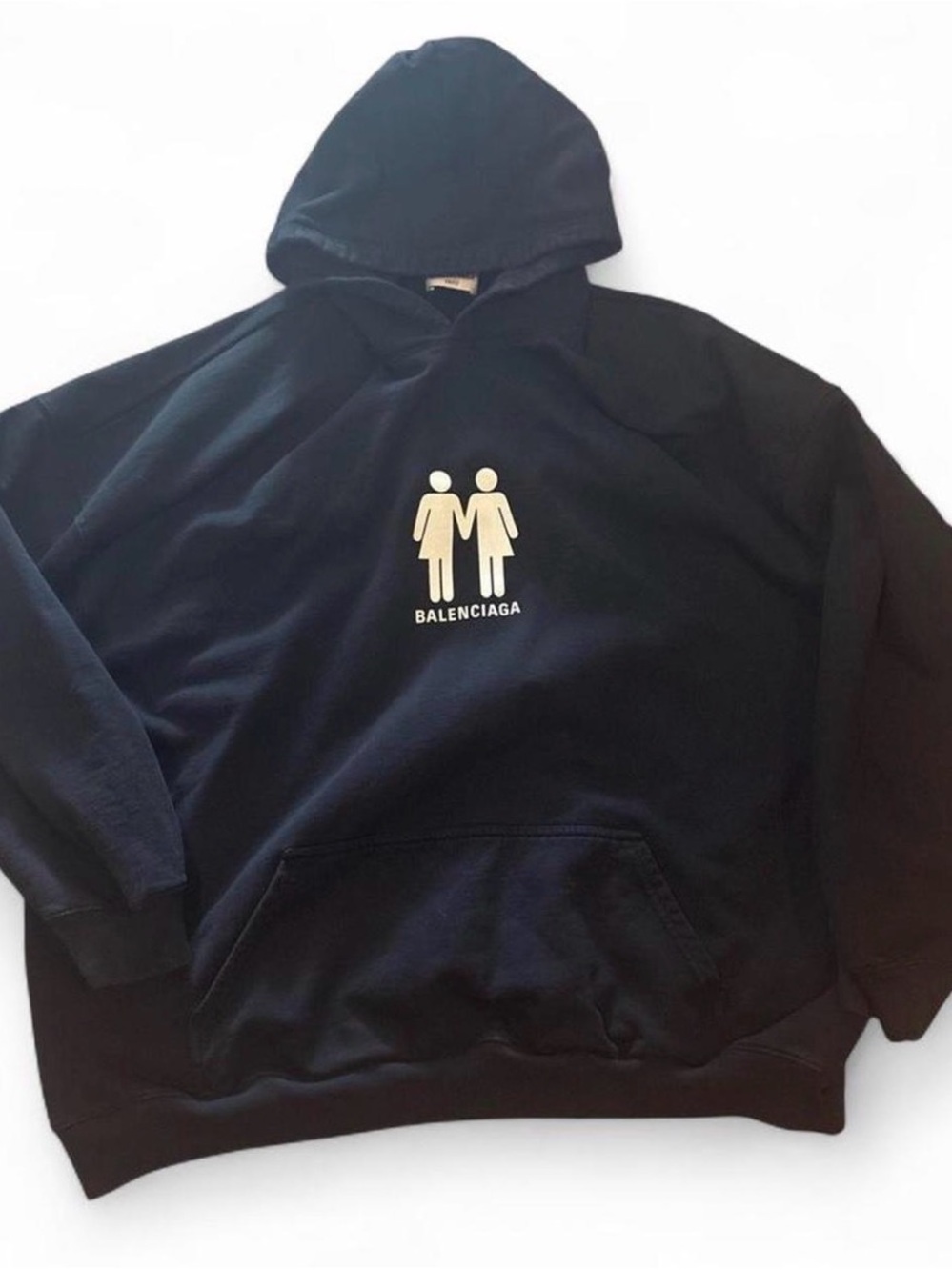 Balenciaga Pride 2022 Black Logo Hoodie Sweater - Size M Oversized